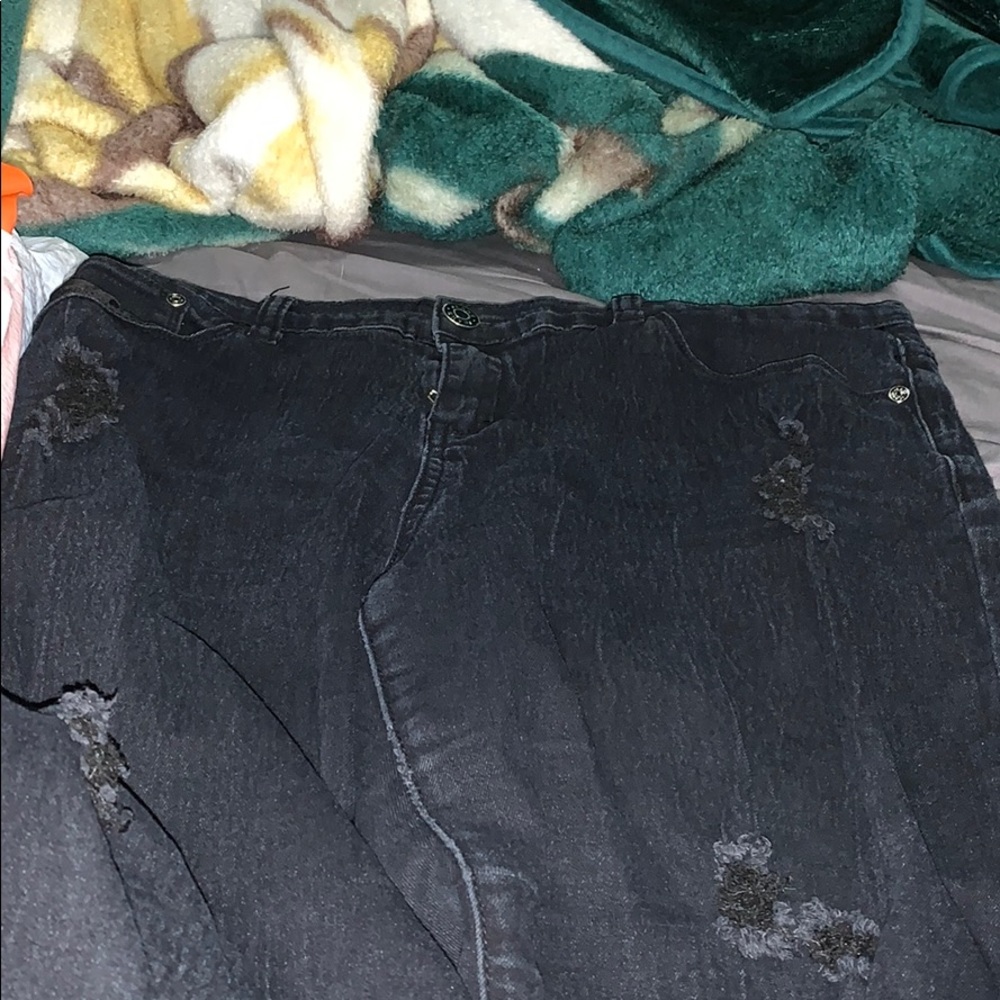 Black jeans ripped